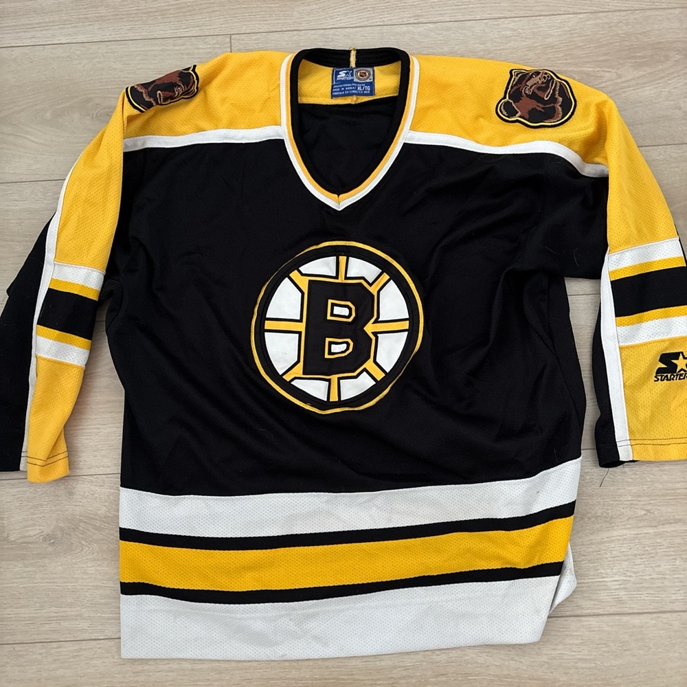 Black and Yellow boston bruins Hockey Jersey